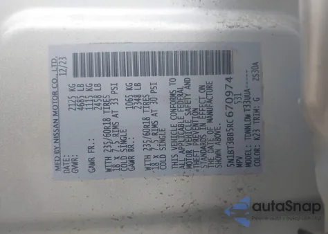 2024 Nissan Rogue Sv Intelligent Awd z USA, uszkodzony, nr VIN 5N1BT3BB5RC670974